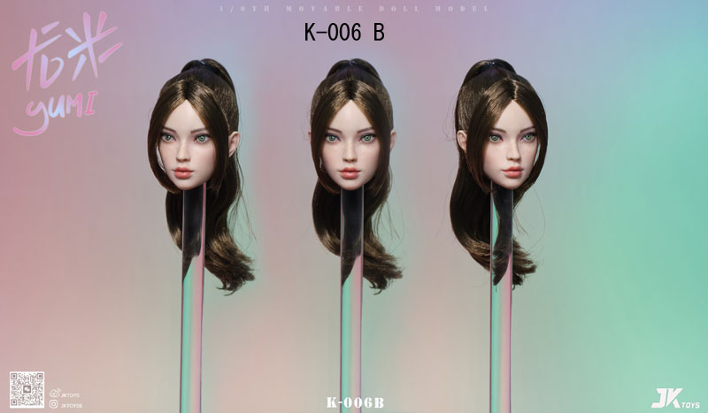 【JKTOYS】K-006 ABC 1/6 Head Sculpture Yumi ユミ 1/6スケール 植毛 眼球可動 女性ヘッド