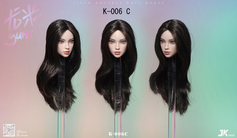 【JKTOYS】K-006 ABC 1/6 Head Sculpture Yumi ユミ 1/6スケール 植毛 眼球可動 女性ヘッド