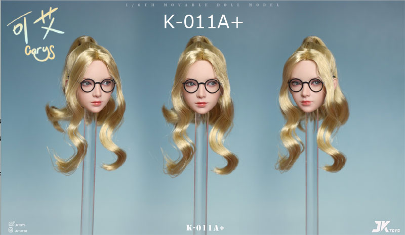 【JKTOYS】K-011 A+/B+/C+ 1/6 Asian Beauty Head Sculpture Carys (Glasses included) キャリス 眼鏡付