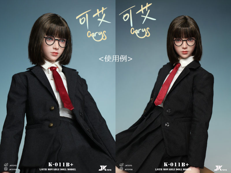 【JKTOYS】K-011 A+/B+/C+ 1/6 Asian Beauty Head Sculpture Carys (Glasses included) キャリス 眼鏡付