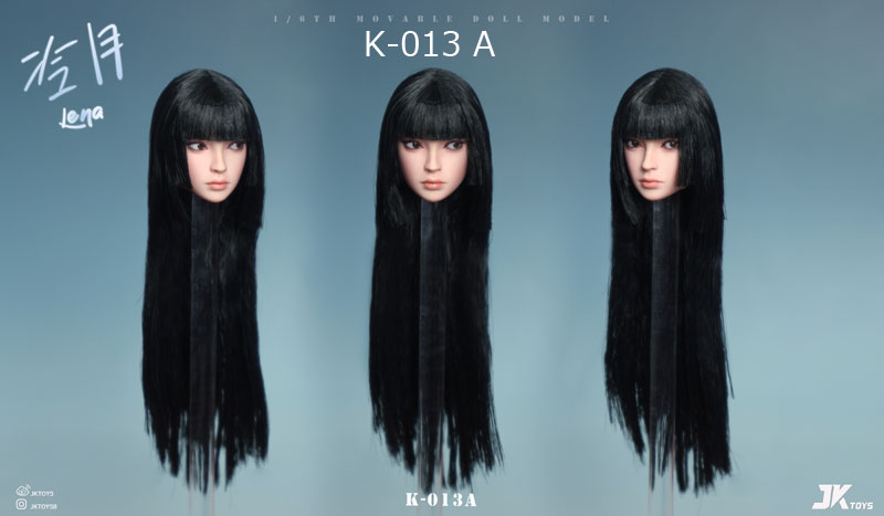 【JKTOYS】K-013 A/B/C 1/6 Asian Beauty Head Sculpture Lena 冷月 レナ 1/6スケール 植毛 眼球可動 女性ヘッド