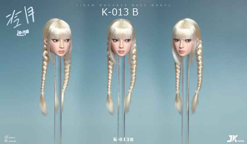 【JKTOYS】K-013 A/B/C 1/6 Asian Beauty Head Sculpture Lena 冷月 レナ 1/6スケール 植毛 眼球可動 女性ヘッド