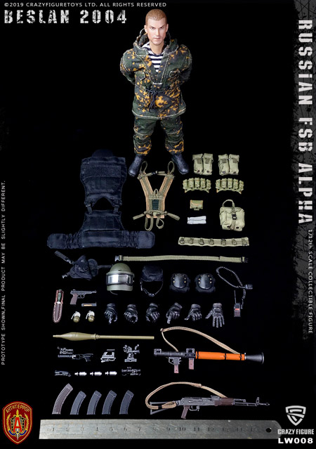 【crazyfigure】LW008 1/12 Russian Alpha Special Forces Grenadier スペツナズ ロシア連邦保安庁特殊任務部隊