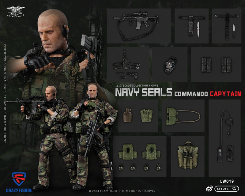 【crazyfigure】LW019 1/12 NAVY SEALS Commando Captain