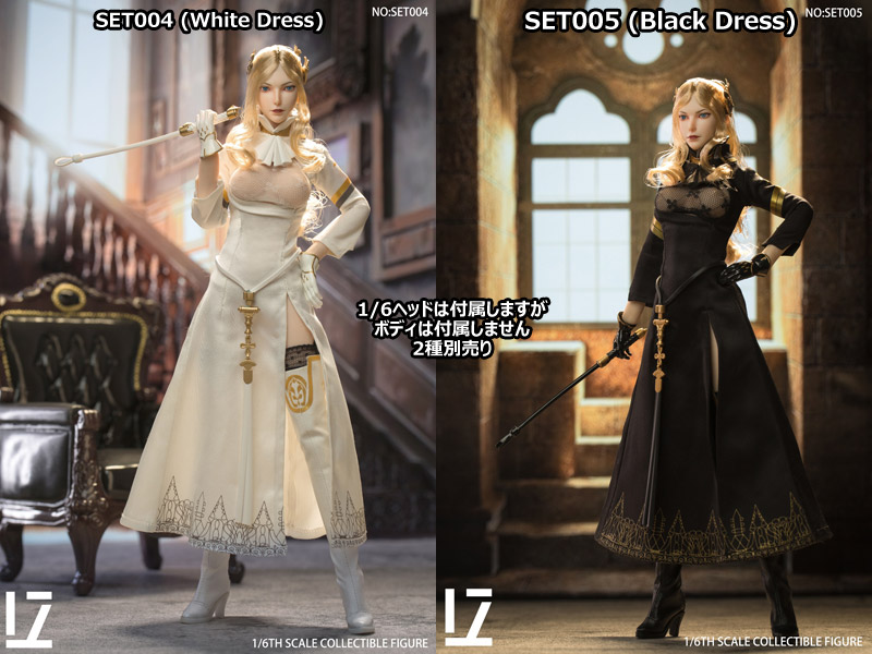 【LZ TOYS】SET004/SET005 1/6 Robot Wars Commander Head Sculpt Costume Set 女性ドール用ドレス&ドールヘッド