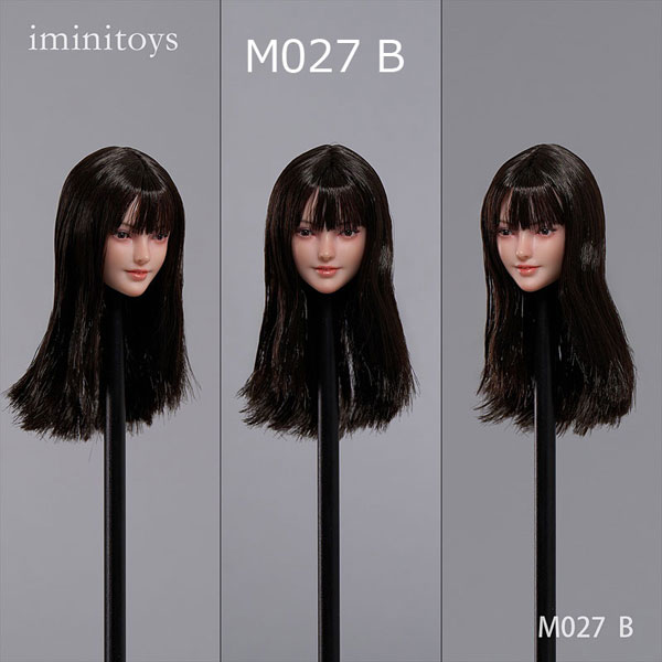 【Iminitoys】M027 A/B/C/D/E Beautiful Girl Headsculpt with Movable Eyeballs 1/6スケール 植毛 眼球可動 女性ヘッド