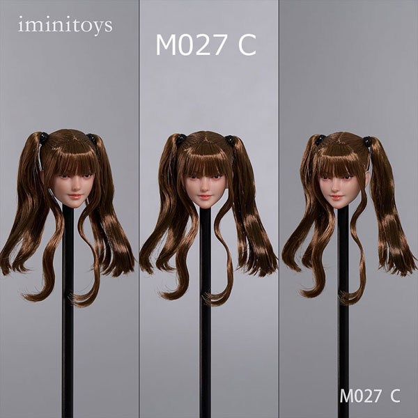 【Iminitoys】M027 A/B/C/D/E Beautiful Girl Headsculpt with Movable Eyeballs 1/6スケール 植毛 眼球可動 女性ヘッド