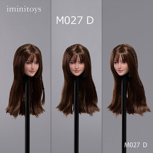 【Iminitoys】M027 A/B/C/D/E Beautiful Girl Headsculpt with Movable Eyeballs 1/6スケール 植毛 眼球可動 女性ヘッド