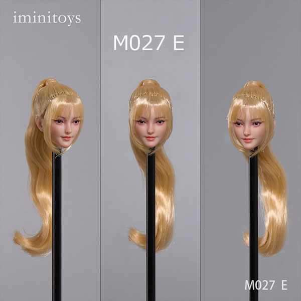 【Iminitoys】M027 A/B/C/D/E Beautiful Girl Headsculpt with Movable Eyeballs 1/6スケール 植毛 眼球可動 女性ヘッド