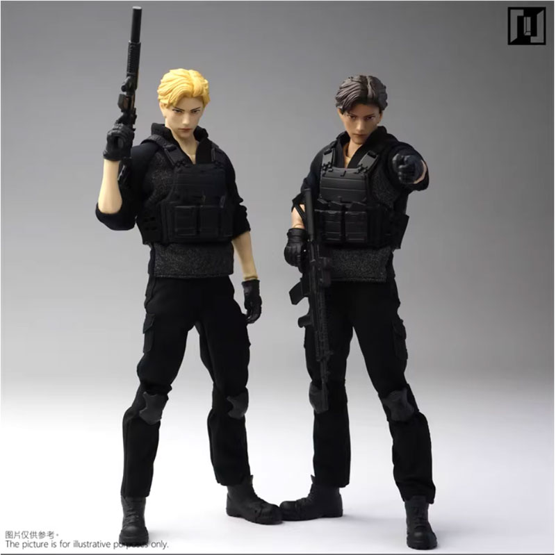 【Mirrfig】1/12 Lean Man Body Deluxe Version ミリタリー ブラック ソルジャー 兵士 1/12スケールアクションフィギュア