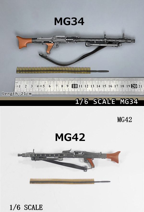 【(NoBrand)】MG34/MG42 WW2 ドイツ軍 汎用機関銃 1/6スケール 機関銃 2種別売り