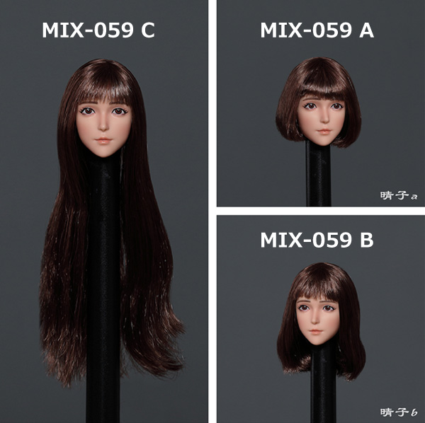 【(NoBrand)】MIX-059 1/6 Headsculpt 小顔タイプ 晴子 1/6スケール 植毛 女性ヘッド