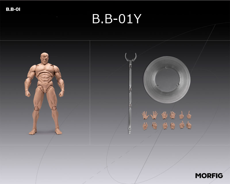 【MORFIG】Queen Studios B.B-01 Y/B/W/G Male β 1/12 Action Figure