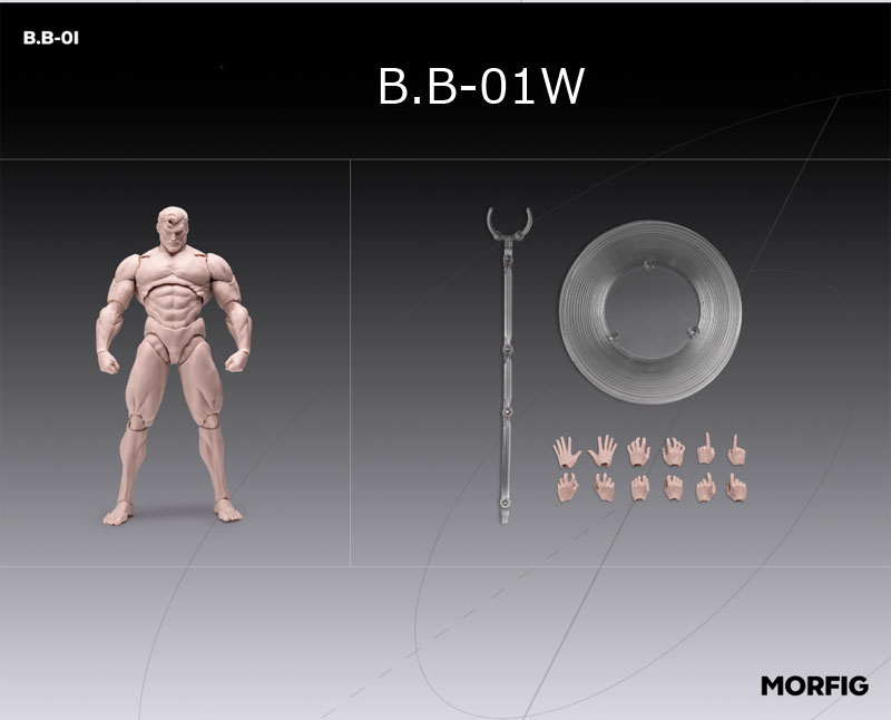【MORFIG】Queen Studios B.B-01 Y/B/W/G Male β 1/12 Action Figure
