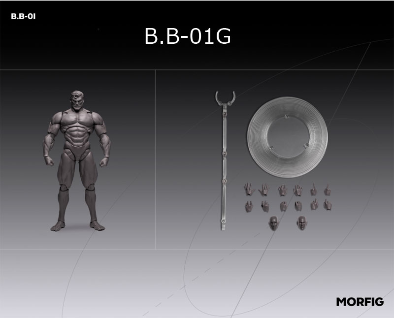 【MORFIG】Queen Studios B.B-01 Y/B/W/G Male β 1/12 Action Figure