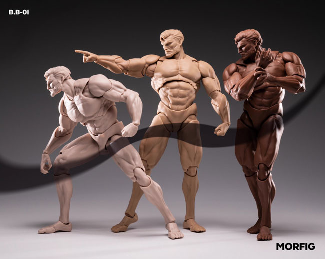 【MORFIG】Queen Studios B.B-01 Y/B/W/G Male β 1/12 Action Figure