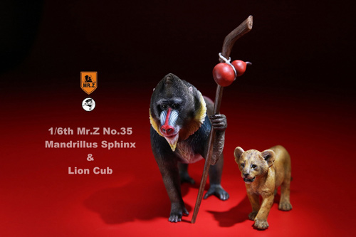【MR.Z】MRZ035 ratio Mandrillus Sphinx & Lion Cub set 1/6スケール マンドリル＆子ライオン