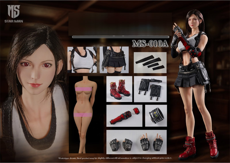 【星漫 STAR MAN】MS-010A 1/6 White Tank Top and Black Short Skirt Version 幻想レディ 1/6スケールシームレスボディ 女性フィギュア