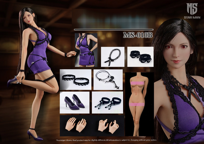 【星漫 STAR MAN】MS-010B 1/6 Purple Tight Strap Dress Version 幻想レディ 1/6スケールシームレスボディ 女性フィギュア