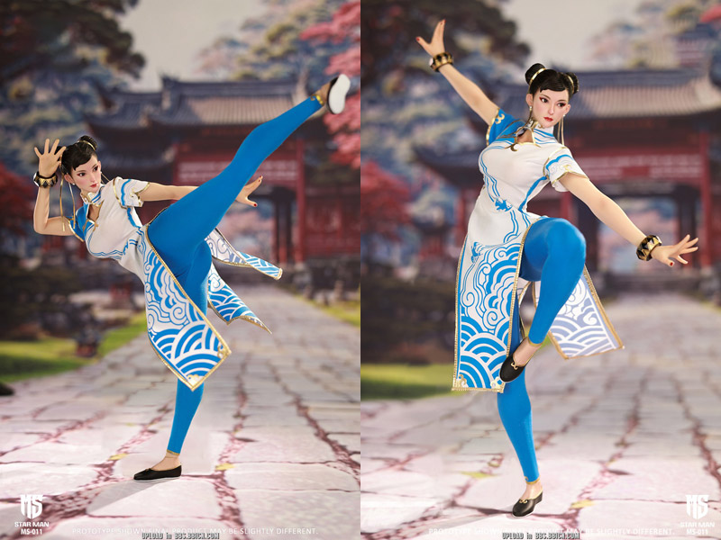 【星漫 STAR MAN】MS-011 1/6 Female Fighter (Blue Cloud Patterned White Cheongsam Version) 女性格闘家