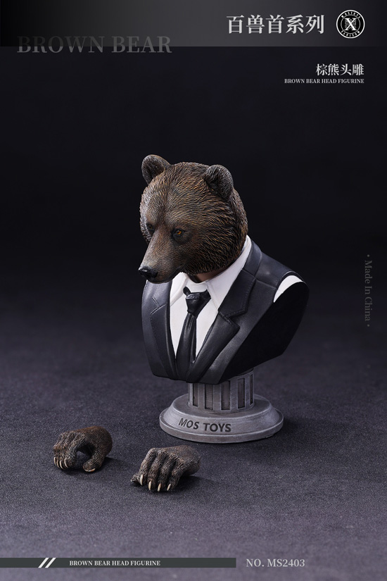 【Mostoys】MS2403 1/6 Brown bear Head ヒグマ 熊 羆 1/6スケール 動物ヘッド