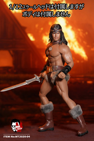 【MR TOYS】MT2020-04 1/12 バーバリアン 男性ヘッド 剣 装備セット 1/12スケール 男性ドール用コスチューム＆ヘッド