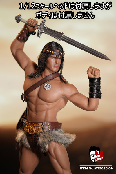 【MR TOYS】MT2020-04 1/12 バーバリアン 男性ヘッド 剣 装備セット 1/12スケール 男性ドール用コスチューム＆ヘッド