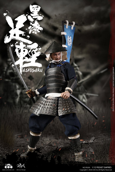 【COO】PE009 1/12 PALM EMPIRES - BLACK ARMOR ASHIGARU 武士 足軽 （黒色具足） 1/12スケールフィギュア