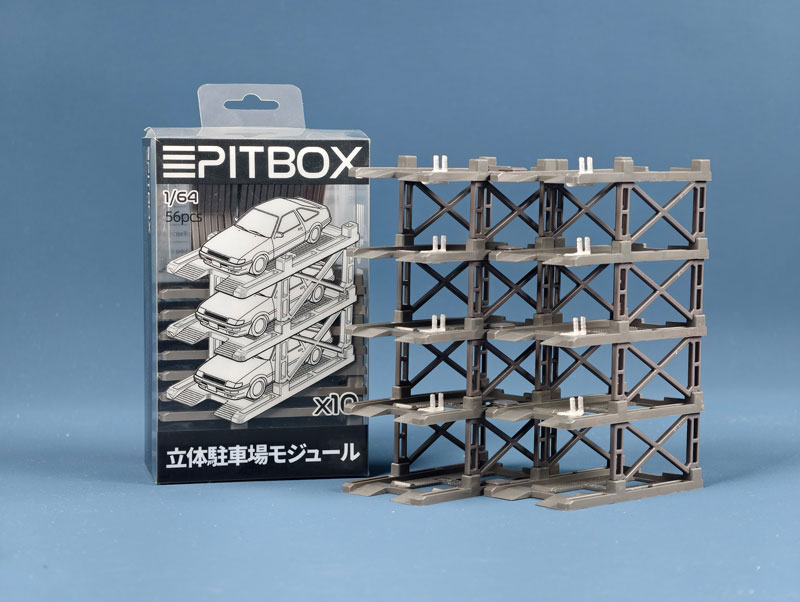 【PITBOX】1/64 PITBOX 立体駐車場モジュール（10台収納）