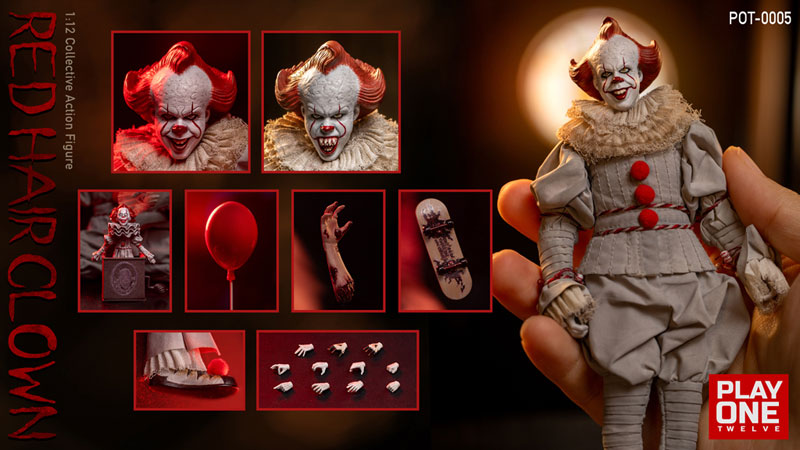【PLAY ONE TWELVE】POT-0005 1/12 Red Hair Clown レッドヘアクラウン ピエロ 1/12スケールフィギュア