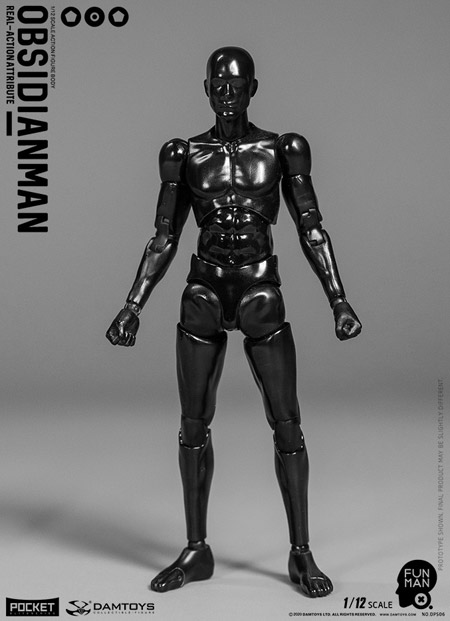 【DAM】DPS06 1/12 SCALE ACTION FIGURE “OBSIDIANMAN” 黒曜石人 デッサン人形 1/12スケールフィギュア 男性ボディ素体