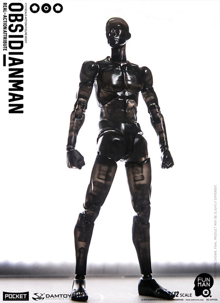 【DAM】DPS06 1/12 SCALE ACTION FIGURE “OBSIDIANMAN” 黒曜石人 デッサン人形 1/12スケールフィギュア 男性ボディ素体