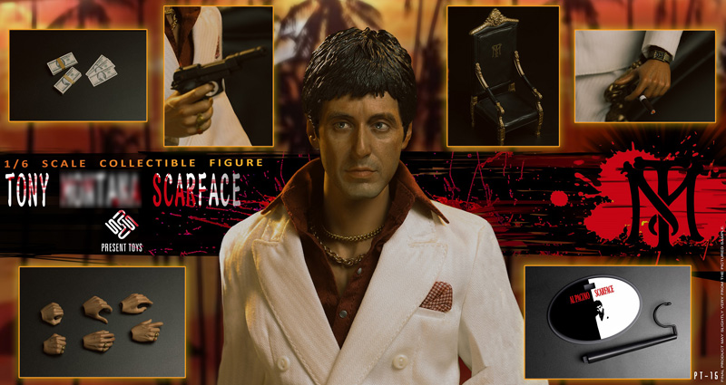 【PRESENT TOYS】PT-sp15 Scarface 1：6 Collectible Figure アントニオ 1/6スケール男性フィギュア