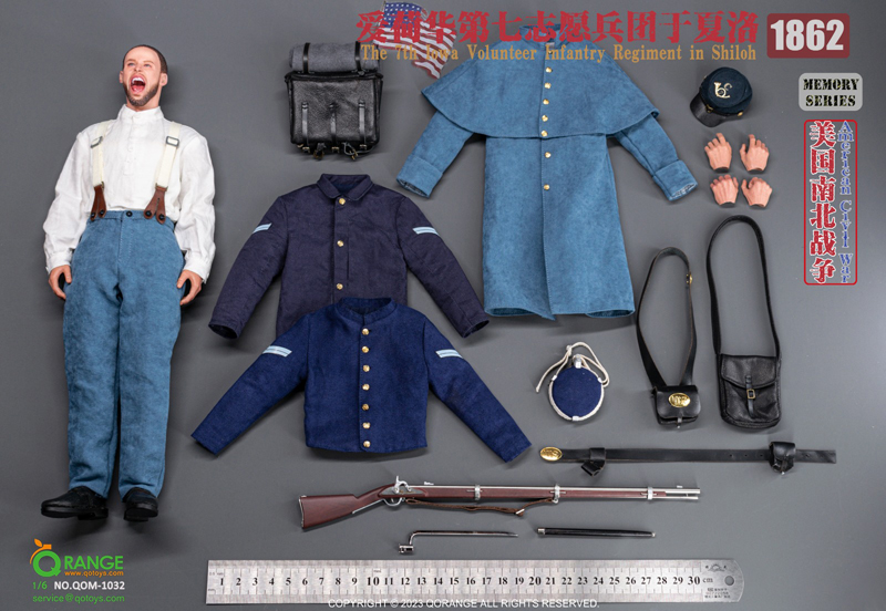 【QORANGE QOTOYS】QOM-1032 1/6 American Civil War US the 7th Iowa Volunteer Infantry Regiment in Shiloh 1862 アメリカ南北戦争