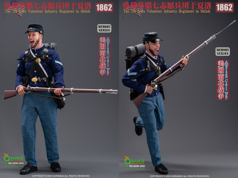 【QORANGE QOTOYS】QOM-1032 1/6 American Civil War US the 7th Iowa Volunteer Infantry Regiment in Shiloh 1862 アメリカ南北戦争