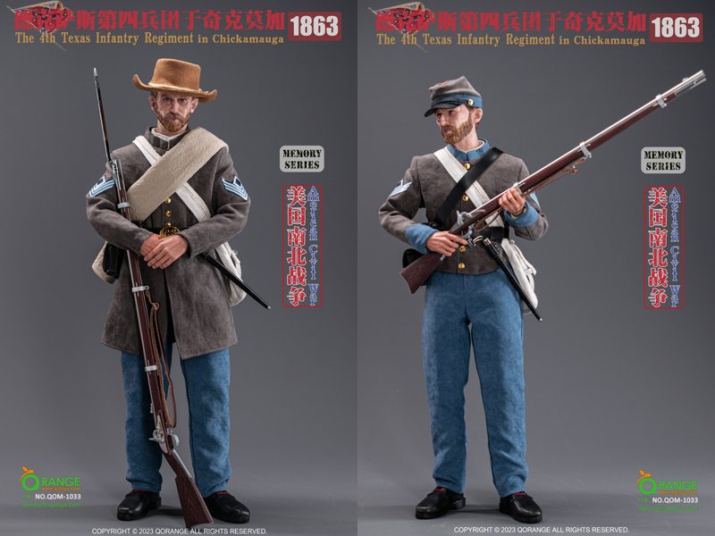 【QORANGE QOTOYS】QOM-1033 1/6 American Civil War CS the 4th Texas Infantry Regiment in Chickamauga 1863 アメリカ南北戦争