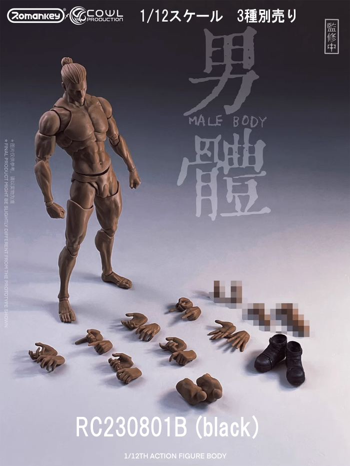 Romankey X COWL】RC230801 1/12 Super Movable Male Body 男體