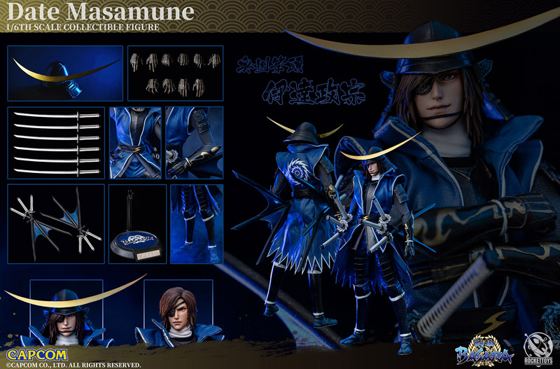 【ROCKETTOYS】ROC-001 1/6 CAPCOM 戦国BASARA 伊達政宗 1/6スケール男性フィギュア