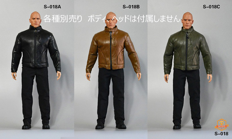 【SGTOYS】S-018 A/B/C 1/6 Leather Suit レザージャケット&パンツセット 筋肉質ボディ向き 1/6スケール 男性フィギュア用コスチューム
