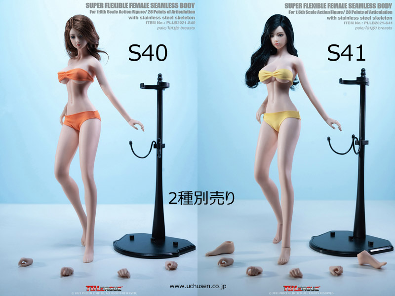 【TBLeague】1/6 scale female seamless bodies Tall and slender type with Head Sculpt PLLB2021-S40(pale) S41(pale) TBリーグ