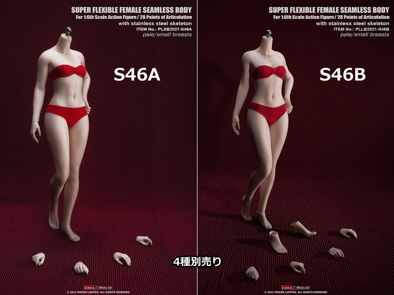 【TBLeague】Female Super Flexible Seamless Bodies PLSB2021-S46A (pale) S46B (pale) S47A (suntan) S47B (suntan)