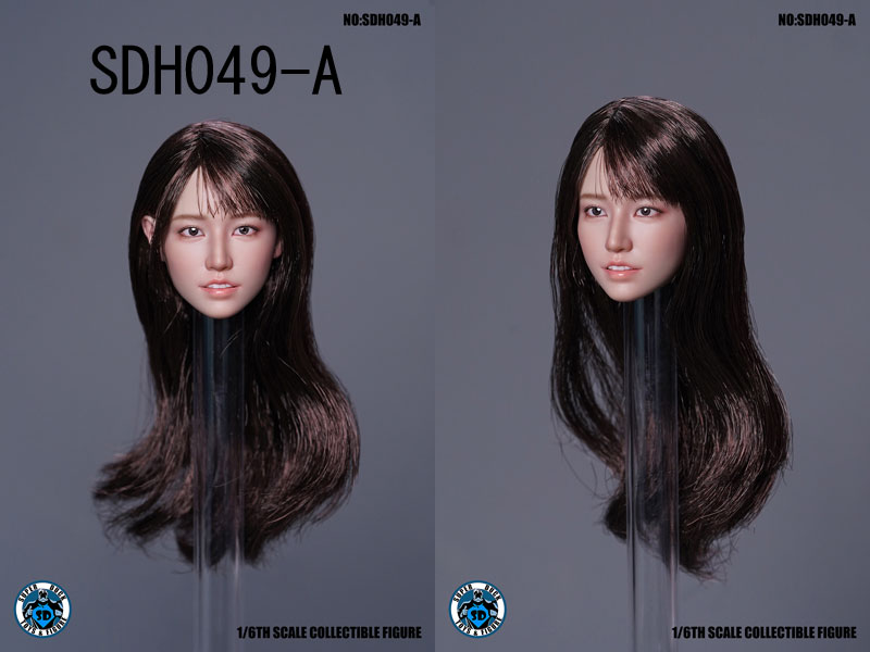 【SUPERDUCK】SDH049 A B C アジア系美人 河北 1/6スケール 植毛 女性ヘッド