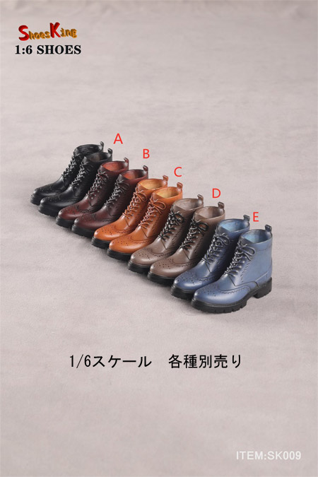 【Shoes King】1/6 SK009 男性用ブーツ 1/6スケール シューズ