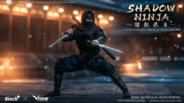 【6INCH+ X VTOYS】VT SN001 1/12 Shadow Ninja Black 闇影 忍者 1/12スケールフィギュア