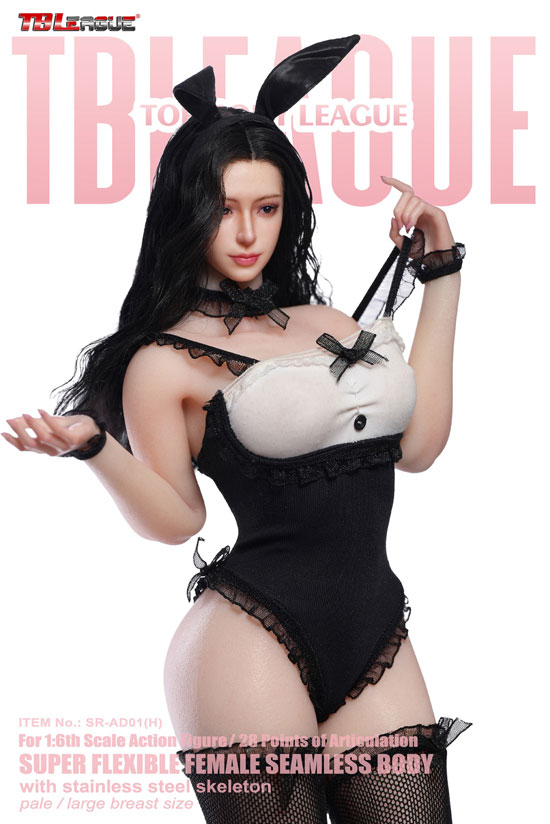 【TBLeague】SR-AD01H バニーガール(ブラック) ペールボディ 高級手作業植毛 眼球可動女性ヘッド付属ドール