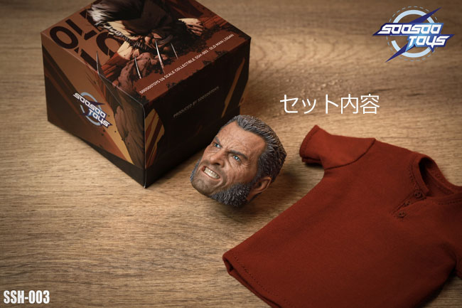 【Soosootoys】SSH-003 1/6 old man head オールドマン ヘッド 1/6スケール 男性ヘッド&Tシャツ