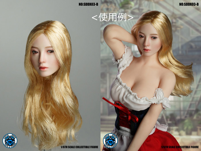 SUPERDUCK】SDDX03 A B C 1/6スケール 眼球可動 植毛 女性ヘッド 宇宙船