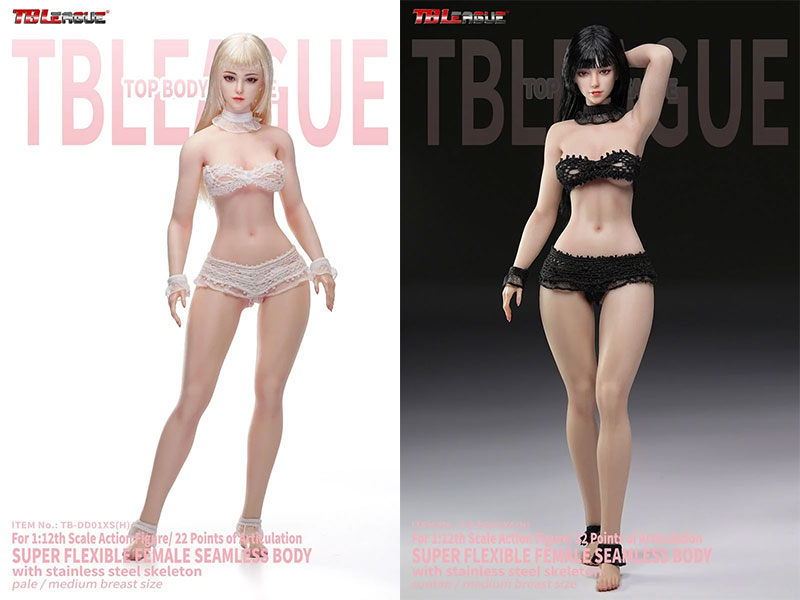 【TBLeague】 TB-DD01XS (H) / TB-DD02XS (H) TBリーグ 1/12スケール シームレス女性ボディ (ヘッドつき)