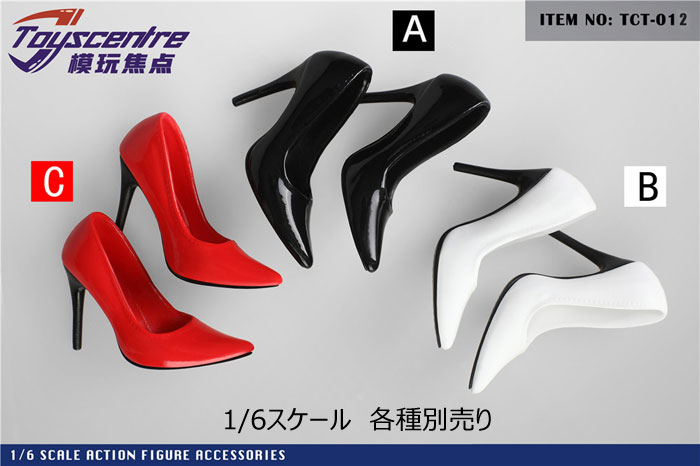 【TOYSCENTRE】TCT-012 ABC Pointed Toe Women's High heels 女性ドール用ハイヒール 1/6スケール 女性用シューズ