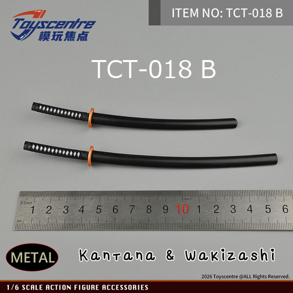 【TOYSCENTRE】TCT-018 A/B 1/6 Katana & Wakizashi Set メタル製 刀 脇差 2本セット 1/6スケール 日本刀